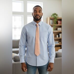 (Michael Kors) Orange and White Textured Tie